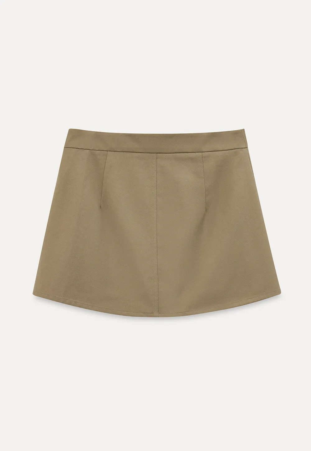Short skirt with front overlap and belt loops