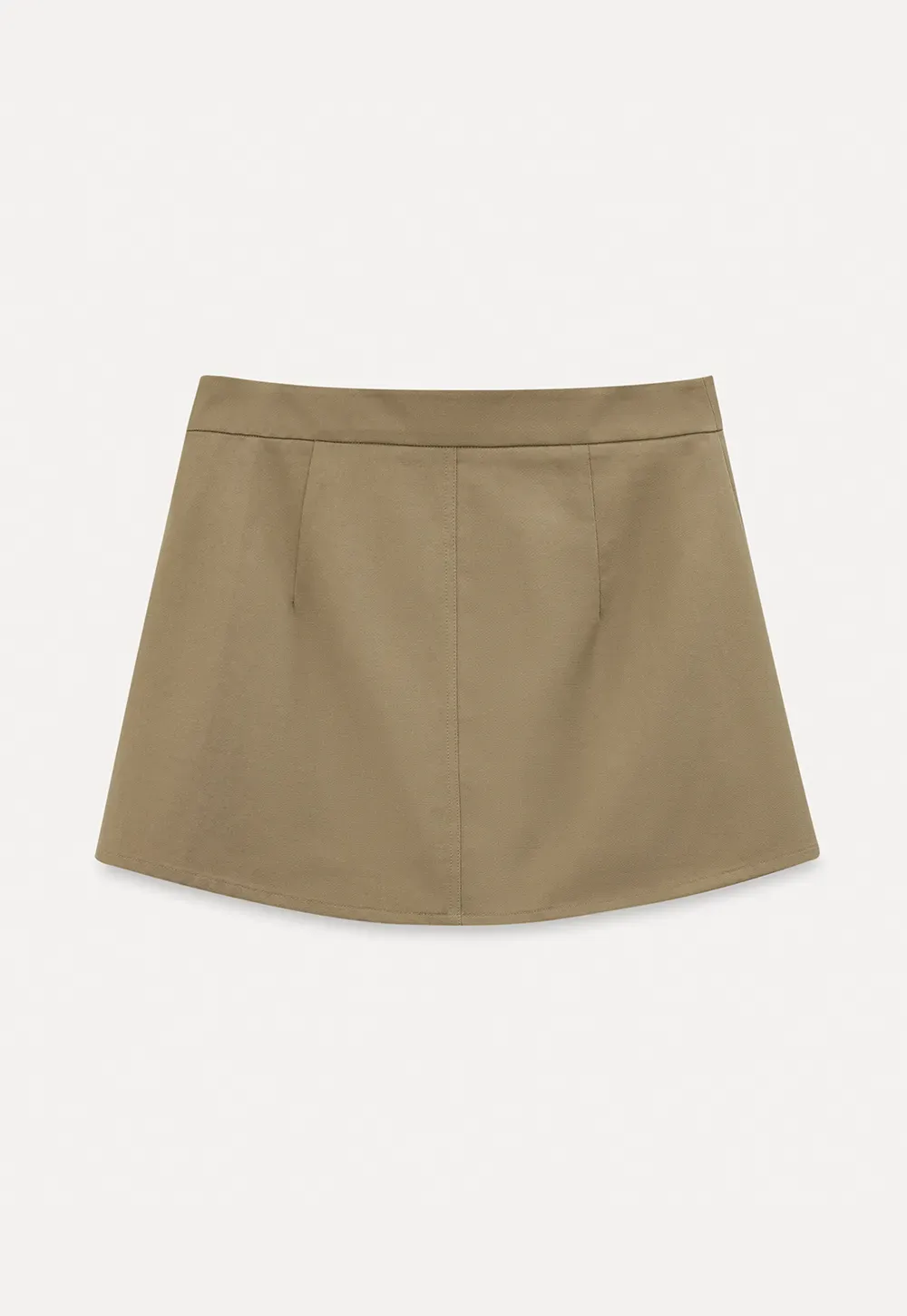 Short skirt with front overlap and belt loops