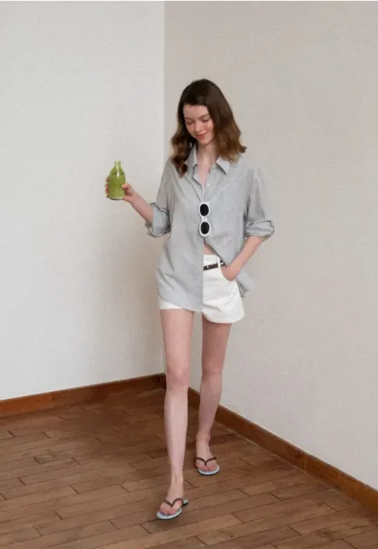 Braided Belt Detail High Waist Shorts