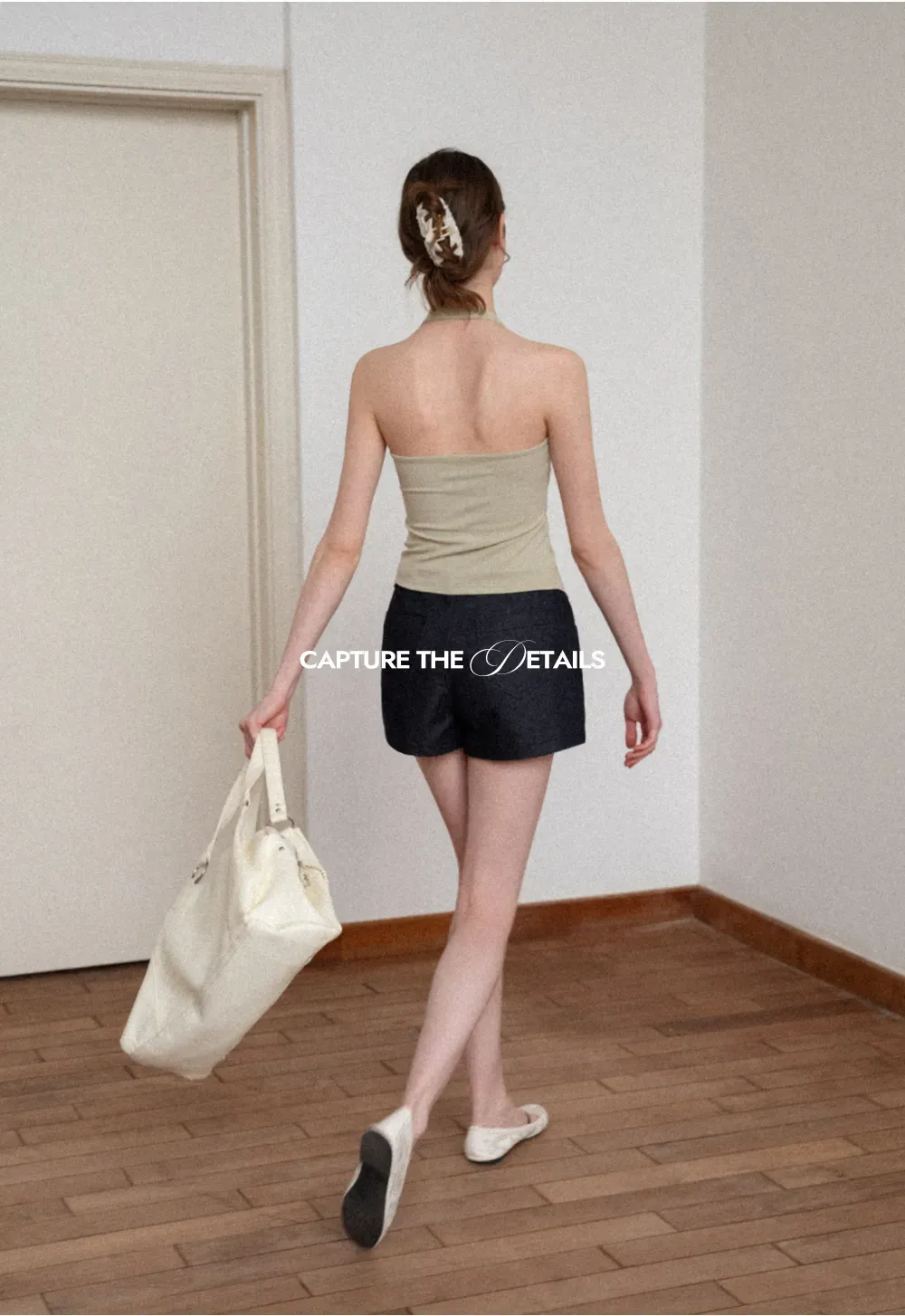 Braided Belt Detail High Waist Shorts