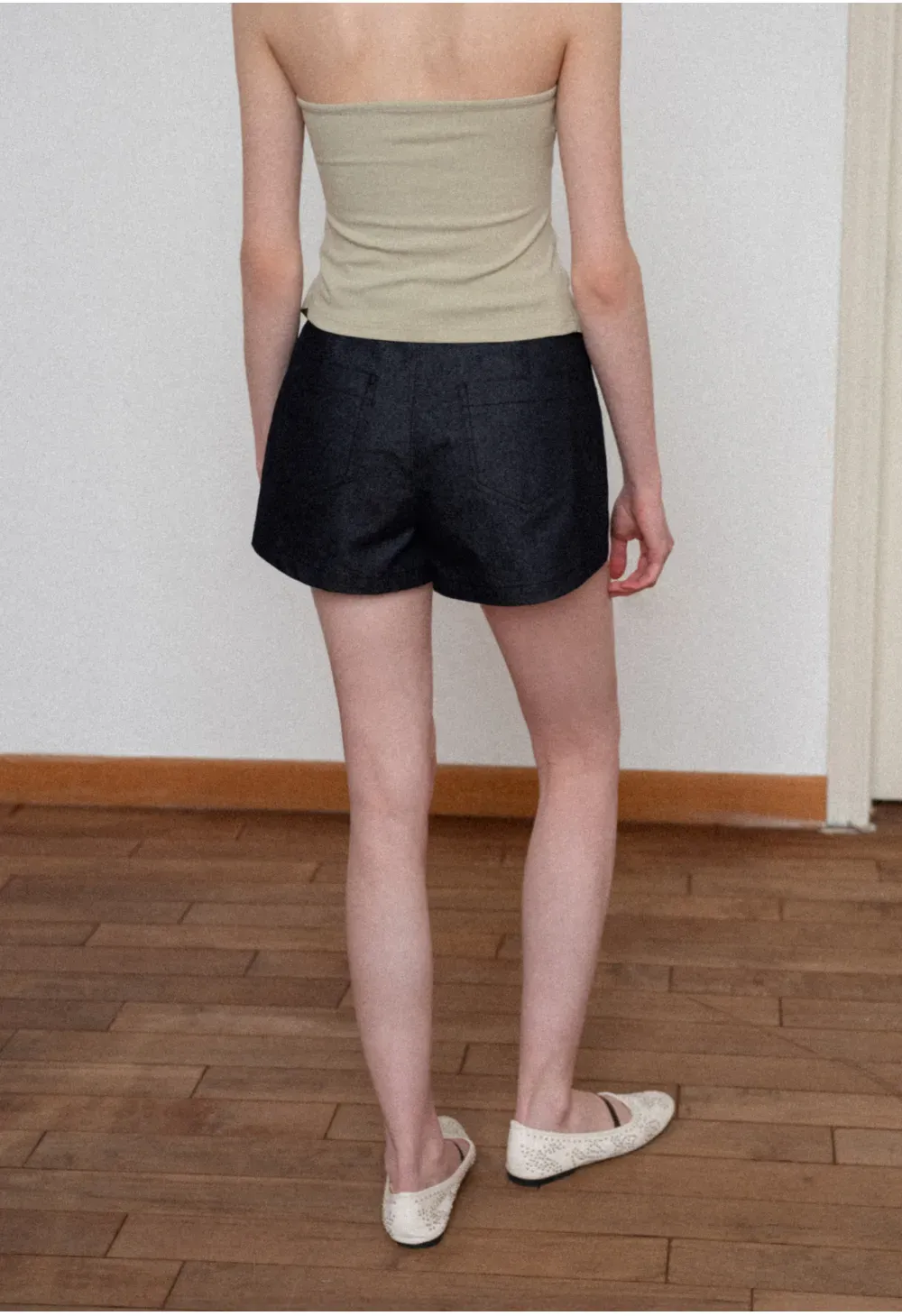 Braided Belt Detail High Waist Shorts