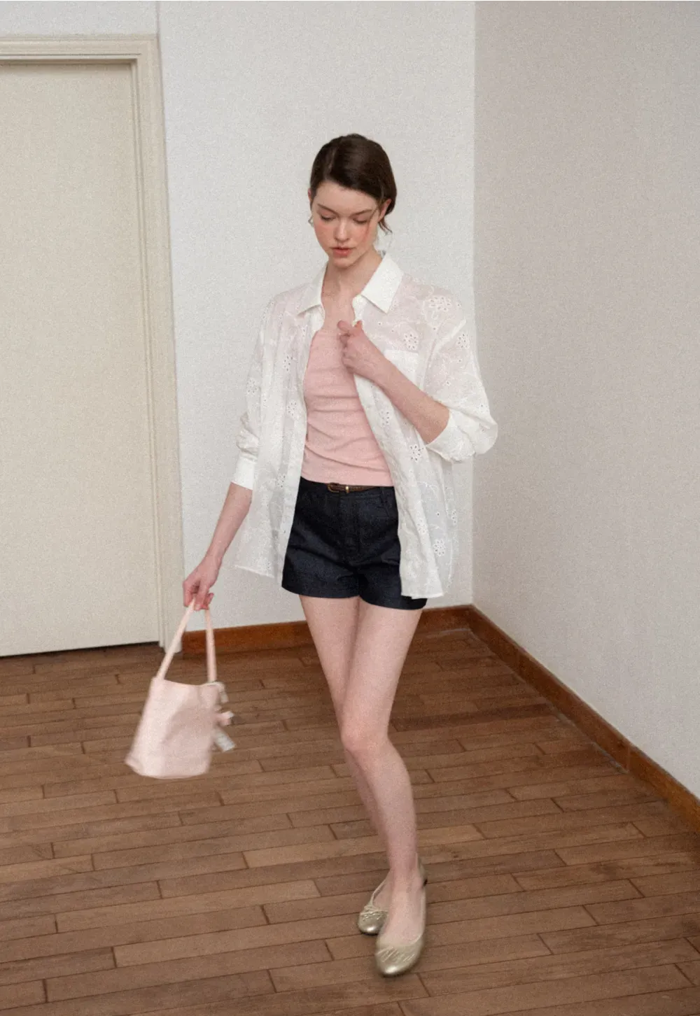 Braided Belt Detail High Waist Shorts