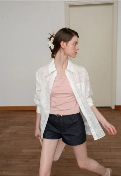 Braided Belt Detail High Waist Shorts