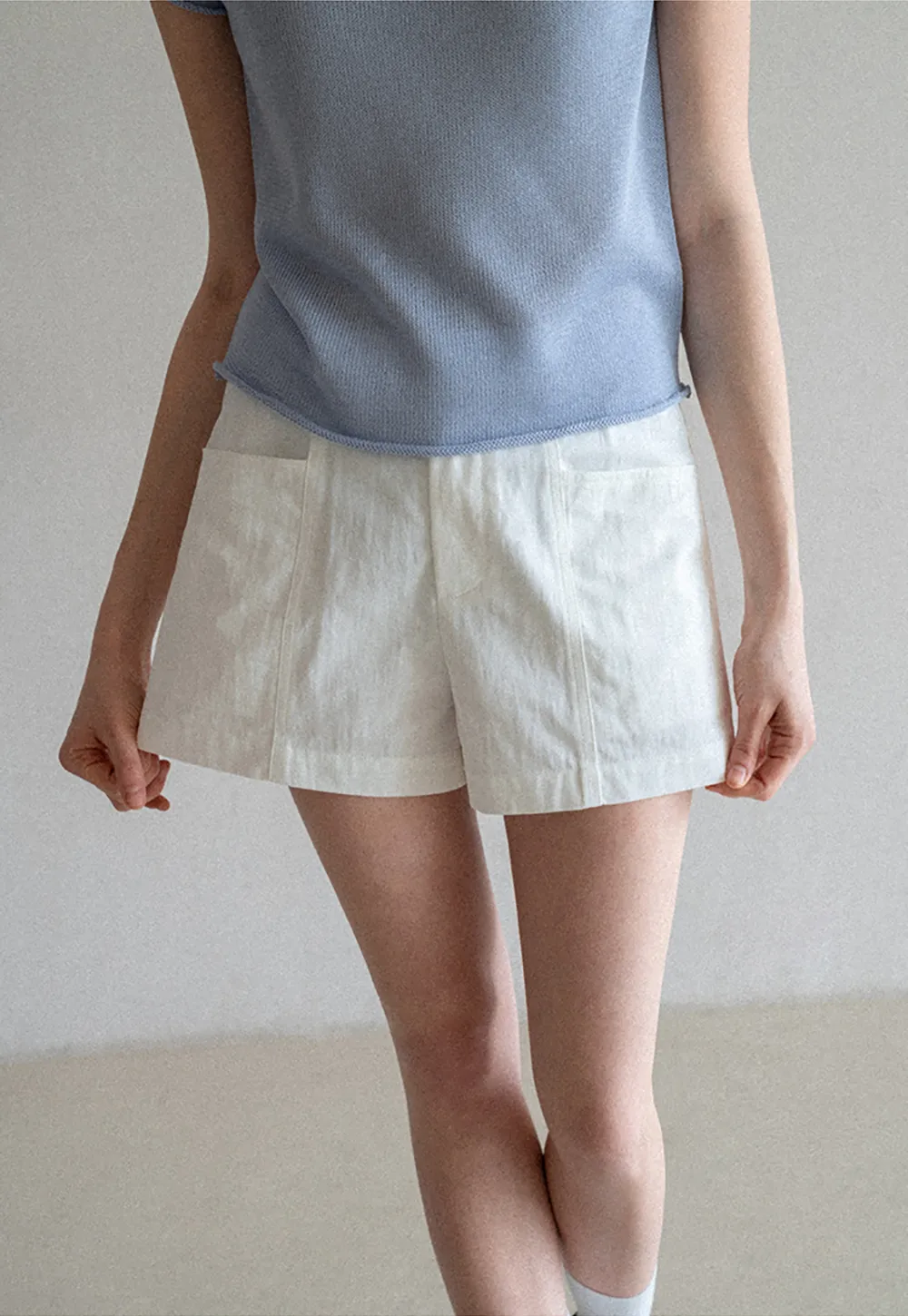 High Waisted Pleated Shorts with Front Pockets