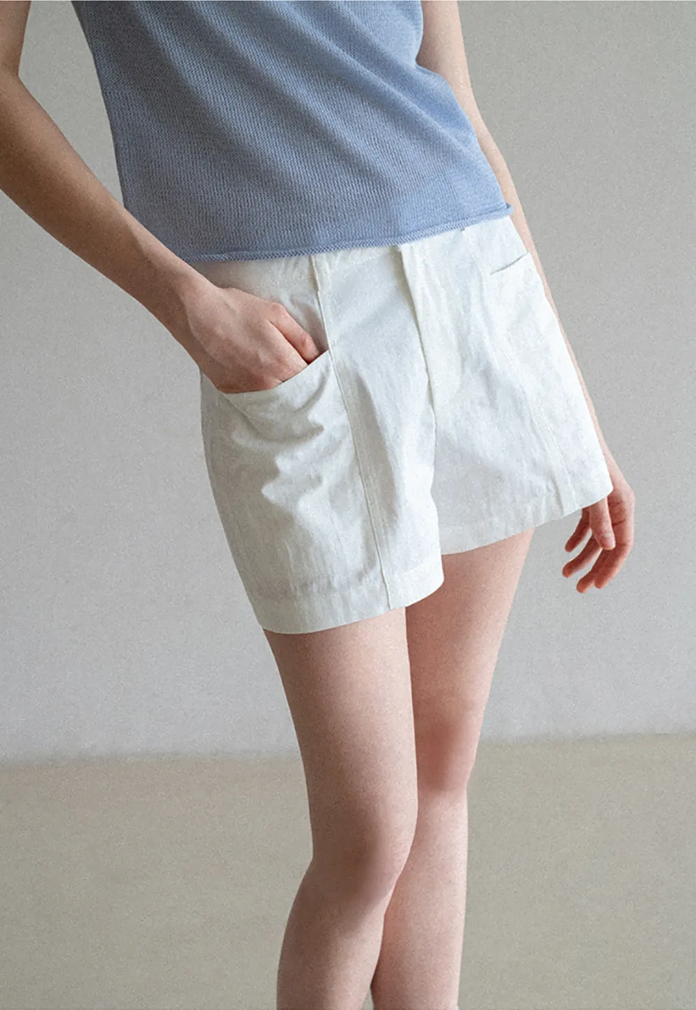 High Waisted Pleated Shorts with Front Pockets