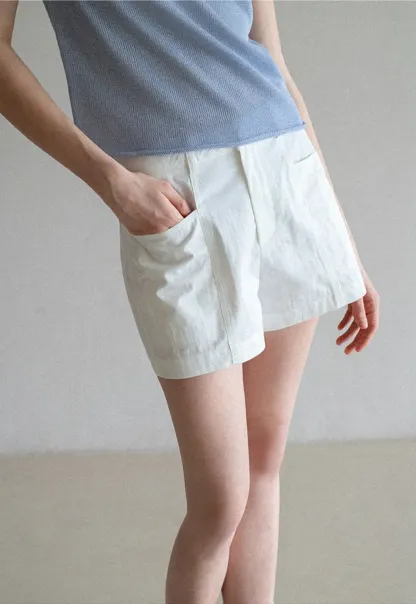 High Waisted Pleated Shorts with Front Pockets