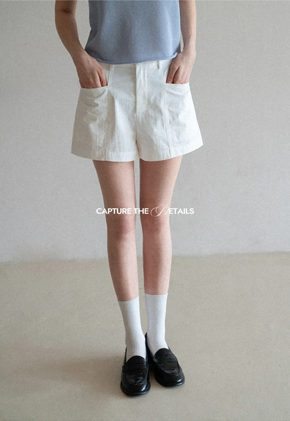 High Waisted Pleated Shorts with Front Pockets