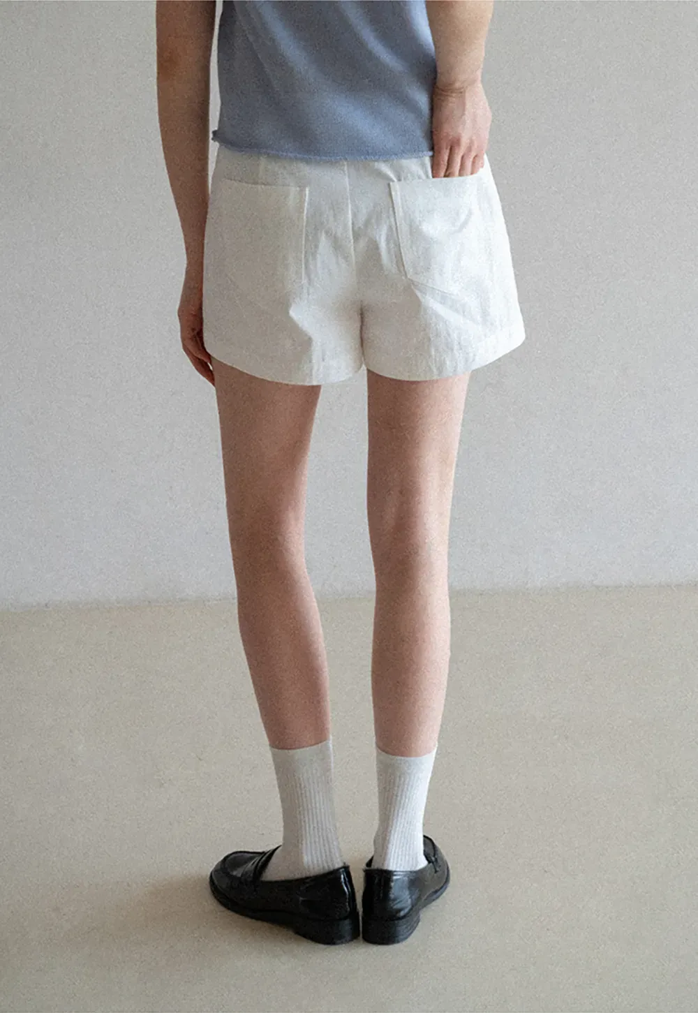 High Waisted Pleated Shorts with Front Pockets