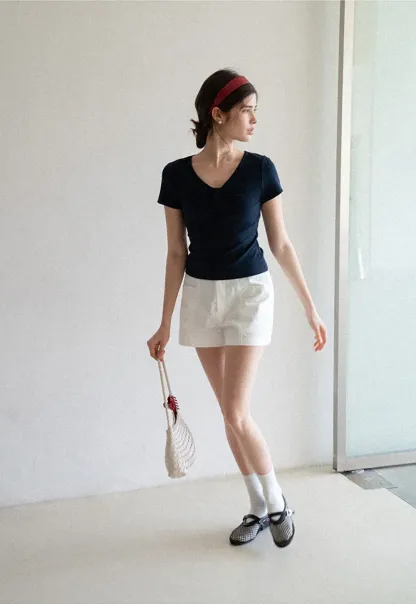 High Waisted Pleated Shorts with Front Pockets
