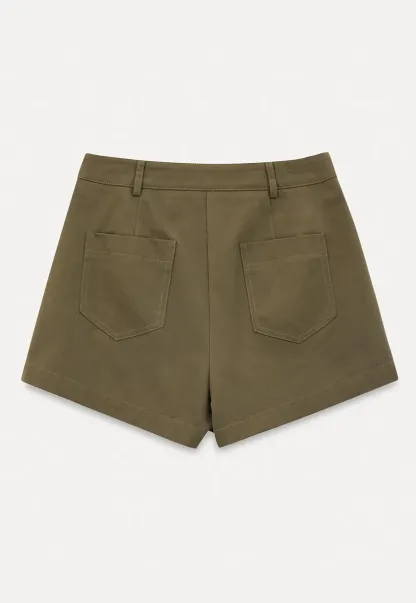 High Waisted Pleated Shorts with Front Pockets