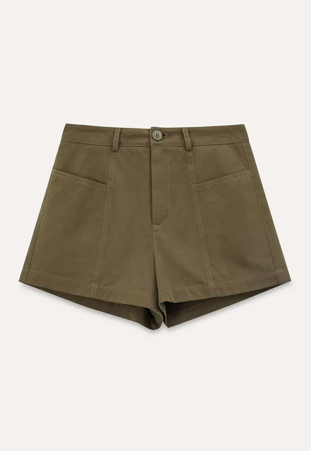 High Waisted Pleated Shorts with Front Pockets