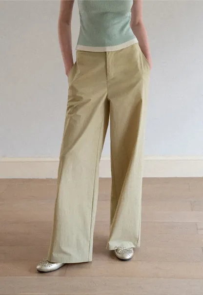 Wrap Front High Waist Wide Leg Casual Pants