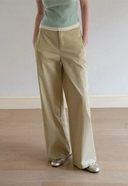 Wrap Front High Waist Wide Leg Casual Pants