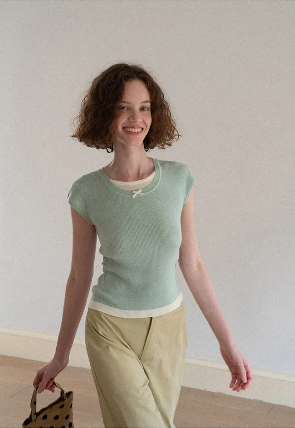 Wrap Front High Waist Wide Leg Casual Pants