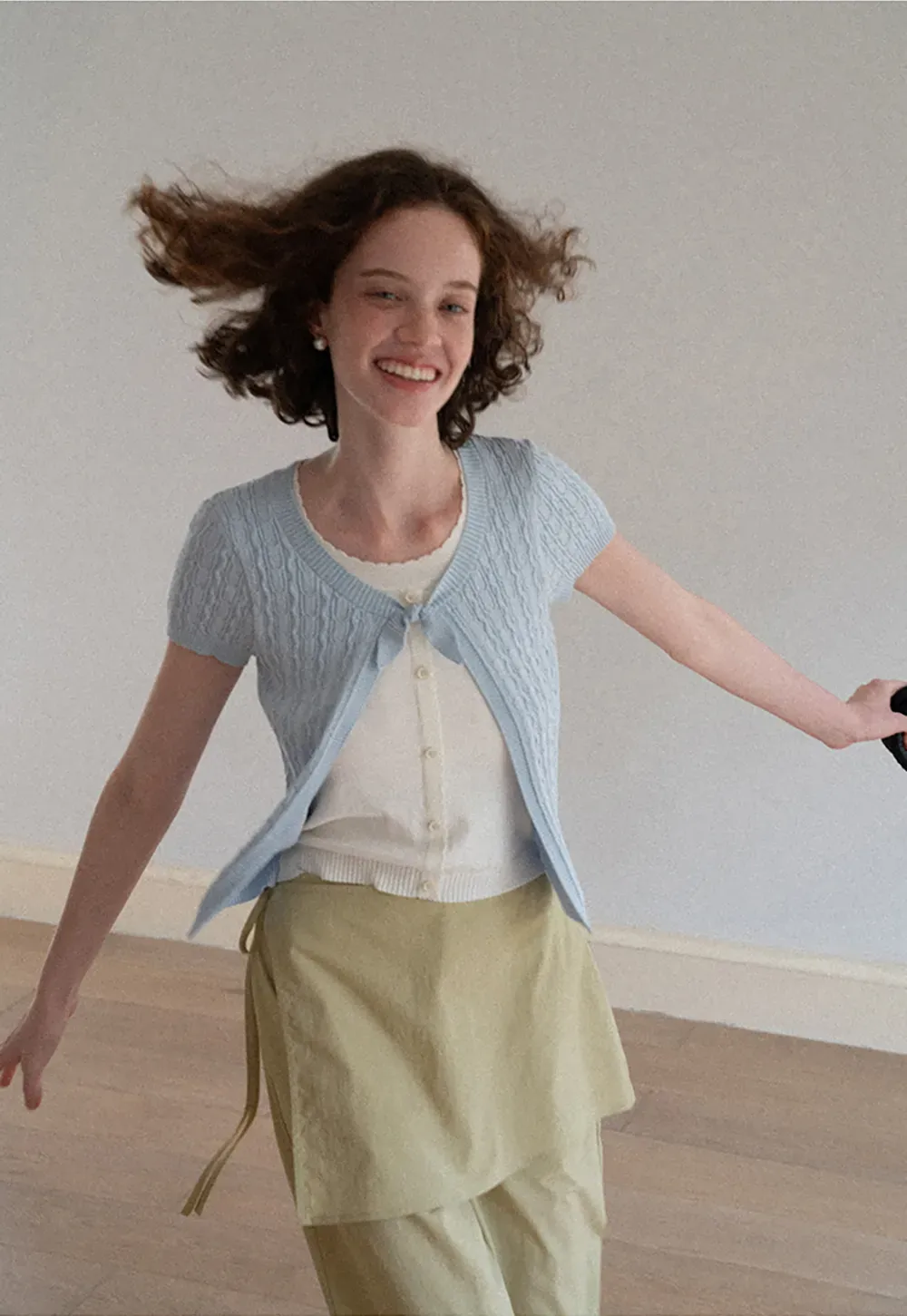 Wrap Front High Waist Wide Leg Casual Pants