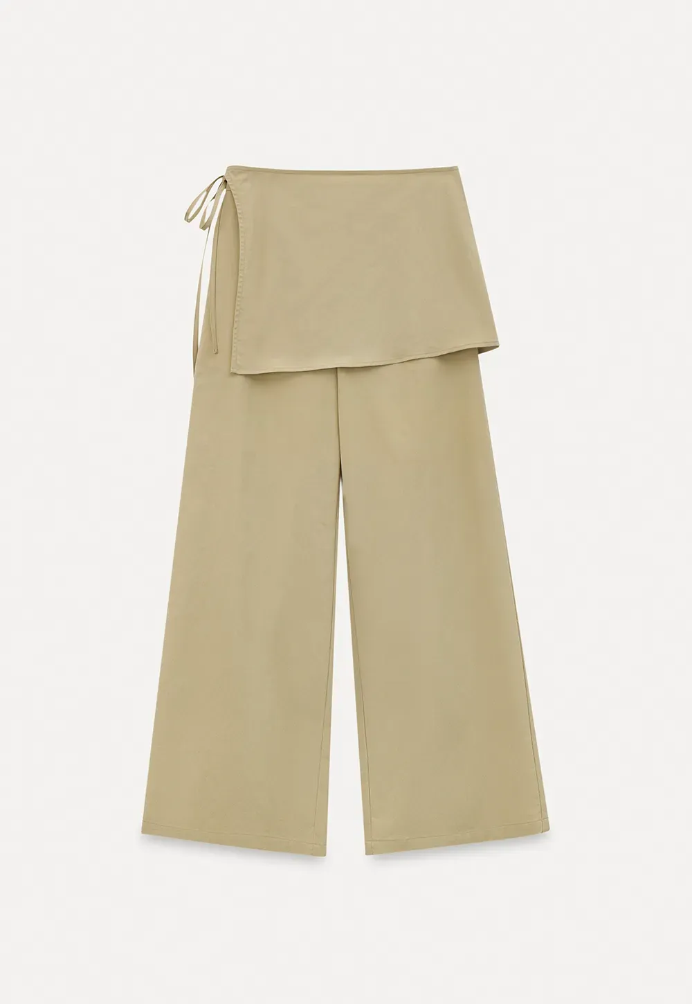 Wrap Front High Waist Wide Leg Casual Pants