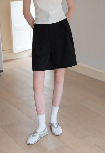 Pleated High Waist Cropped Casual Pants