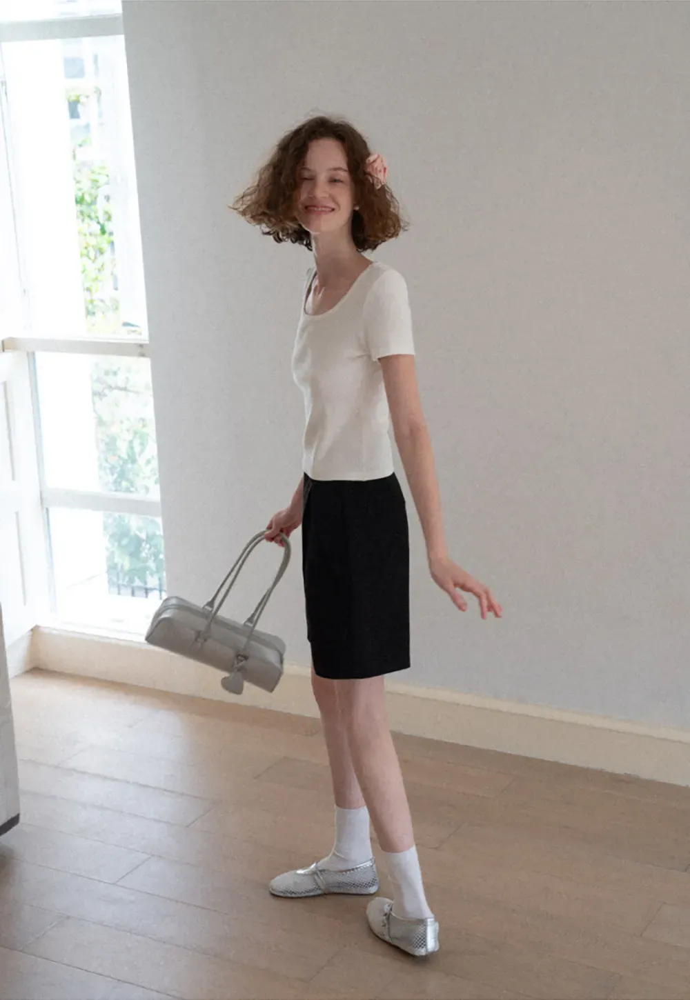 Pleated High Waist Cropped Casual Pants