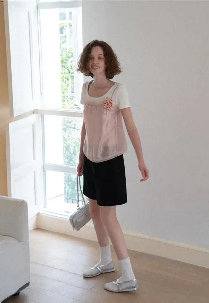 Pleated High Waist Cropped Casual Pants