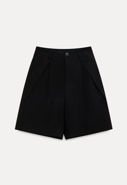 Pleated High Waist Cropped Casual Pants