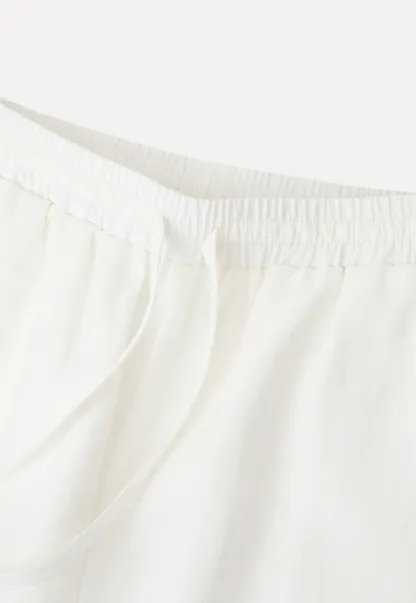 Drawstring Waist Wide Leg Casual Pants