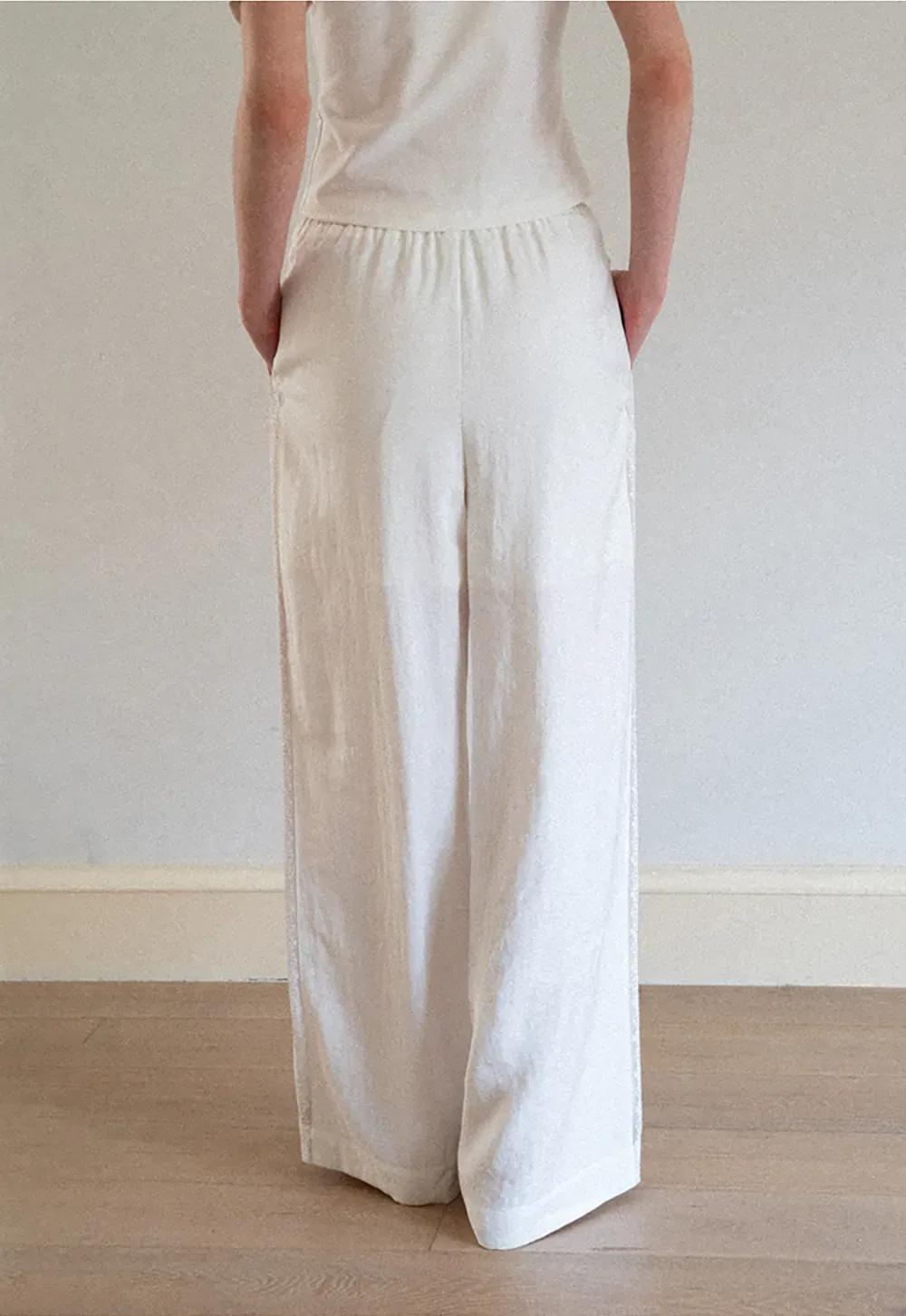 Drawstring Waist Wide Leg Casual Pants