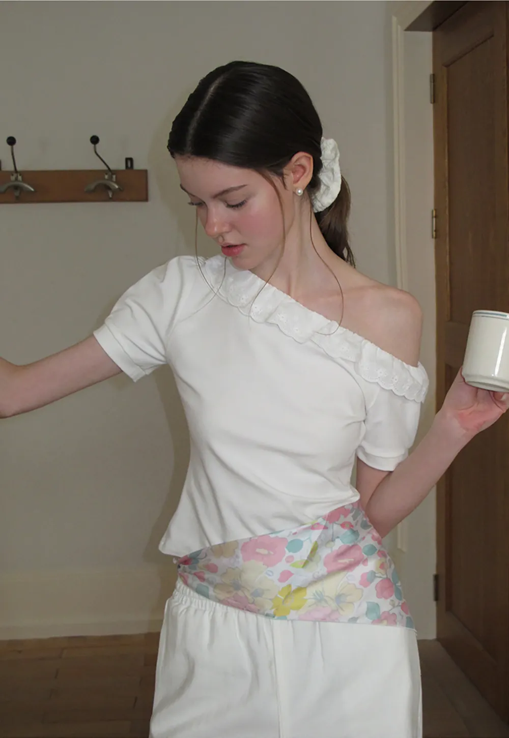 Drawstring Waist Wide Leg Casual Pants