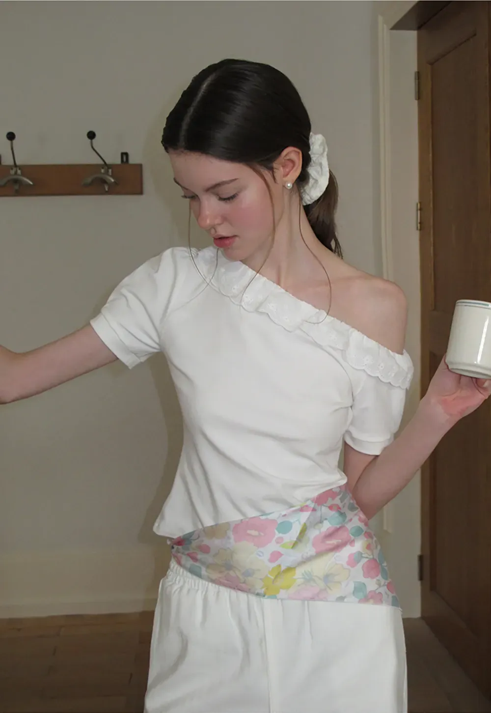 Drawstring Waist Wide Leg Casual Pants