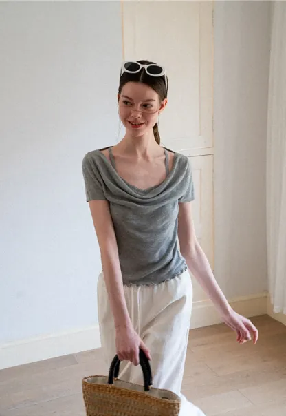 Drawstring Waist Wide Leg Casual Pants