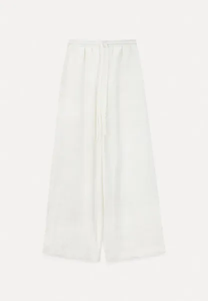 Drawstring Waist Wide Leg Casual Pants