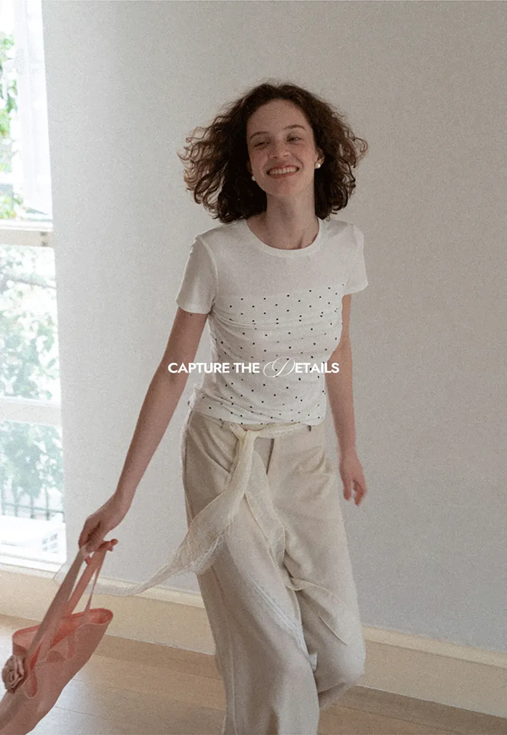 Lace Trim High Waist Wide Leg Casual Pants