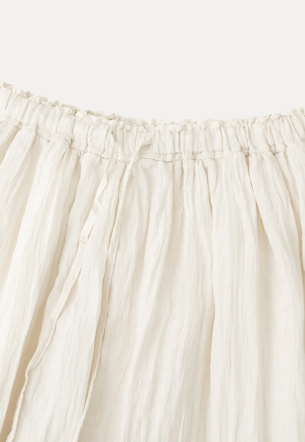 Lace Trimmed Pleated Wide Leg Casual Pants