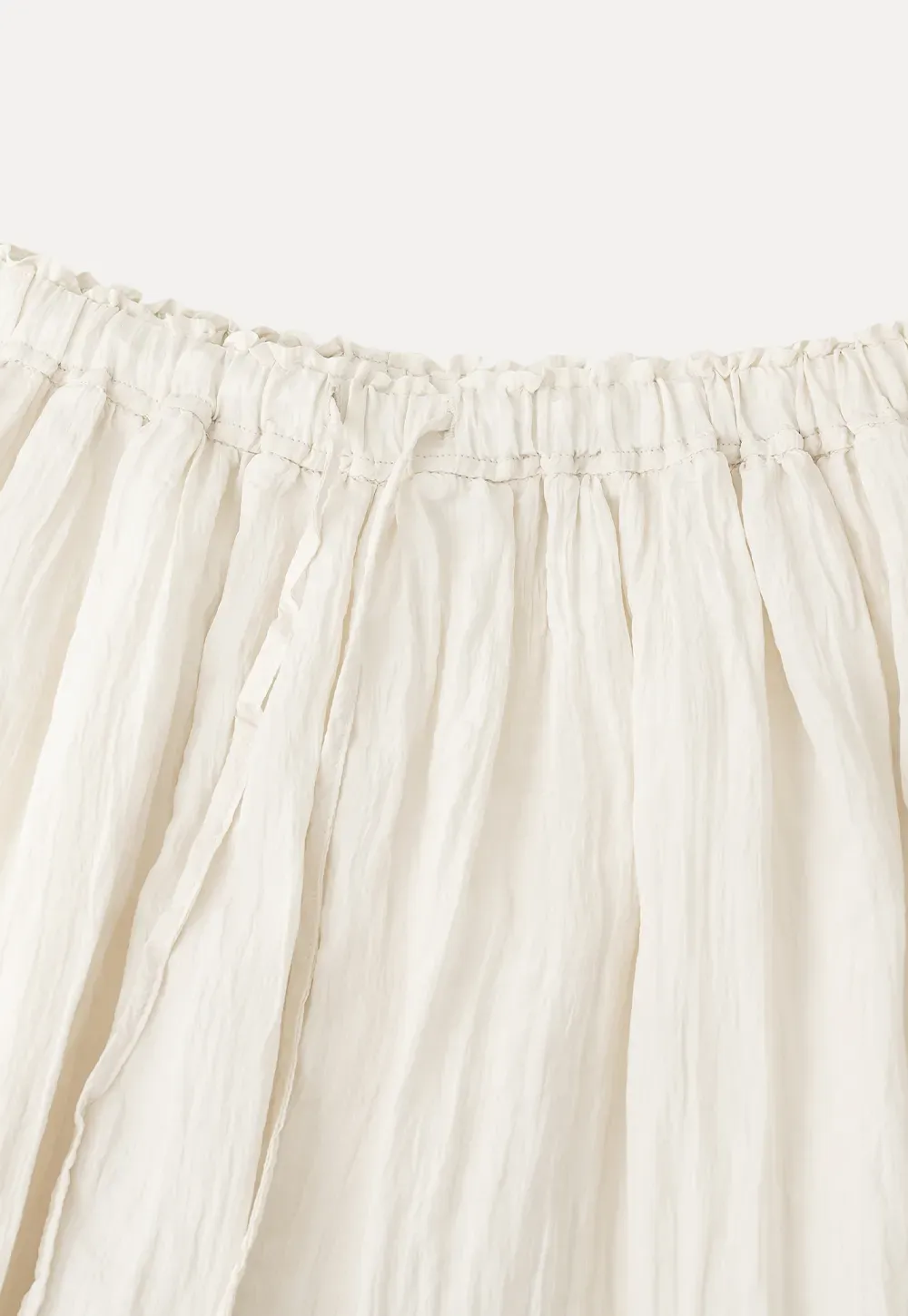 Lace Trimmed Pleated Wide Leg Casual Pants