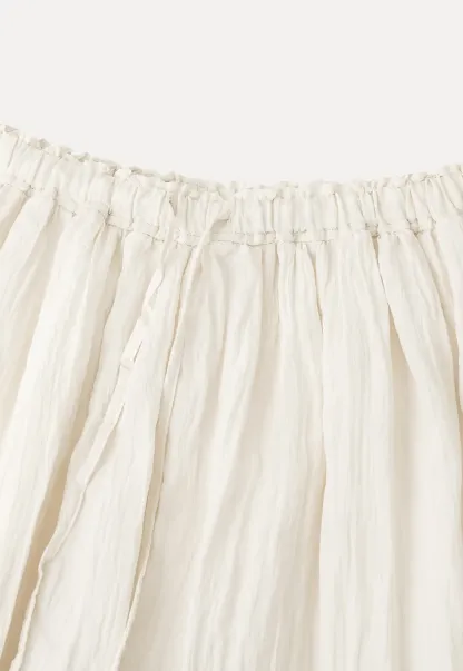 Lace Trimmed Pleated Wide Leg Casual Pants