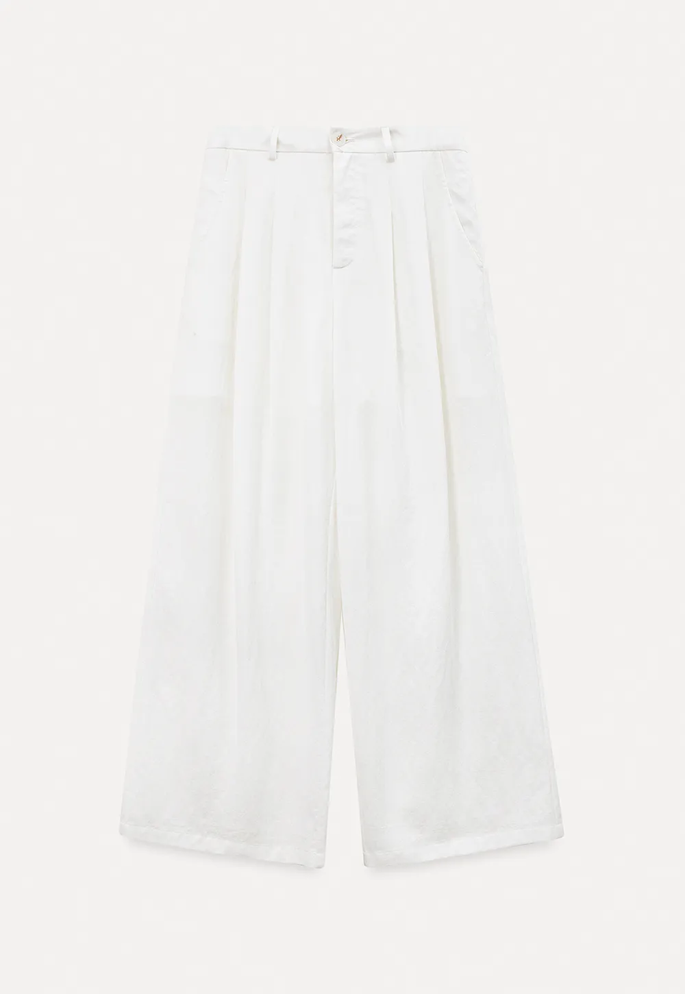 Asymmetrical Lace Trim Wide Leg Casual Pants and Accessory