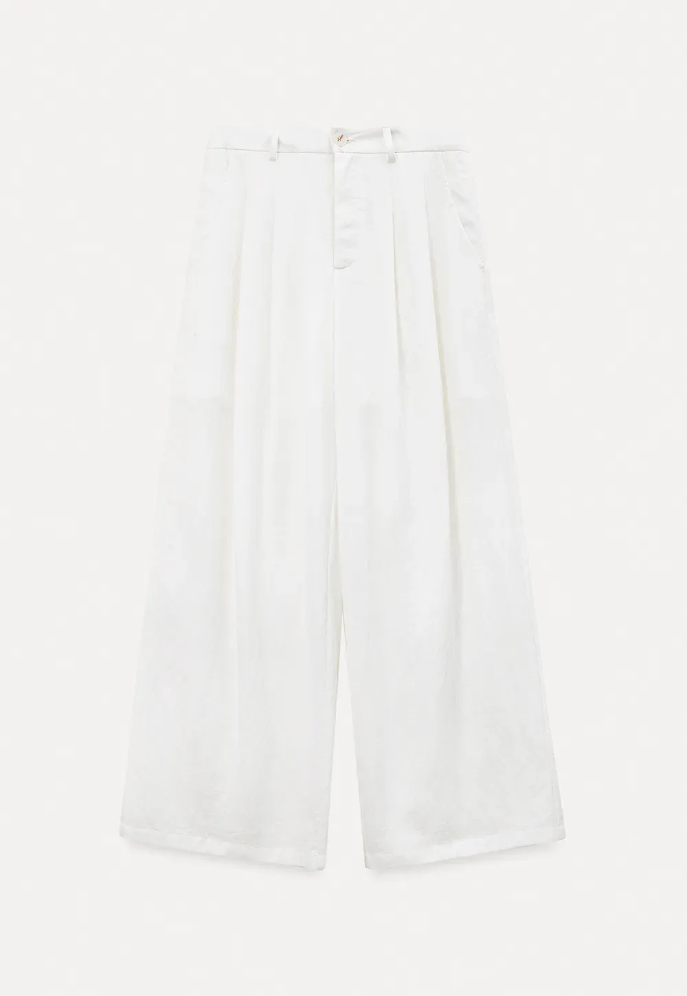 Asymmetrical Lace Trim Wide Leg Casual Pants and Accessory