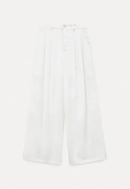 Asymmetrical Lace Trim Wide Leg Casual Pants and Accessory
