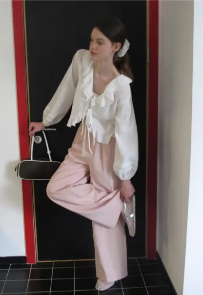 Drawstring Waist Wide Leg Casual Pants