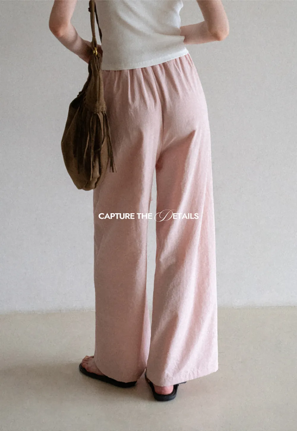 Drawstring Waist Wide Leg Casual Pants