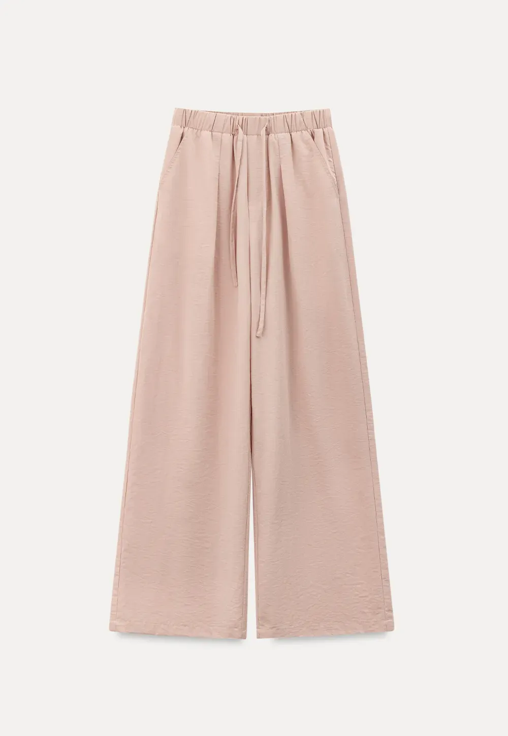 Drawstring Waist Wide Leg Casual Pants