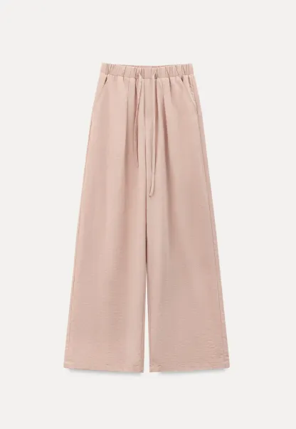 Drawstring Waist Wide Leg Casual Pants