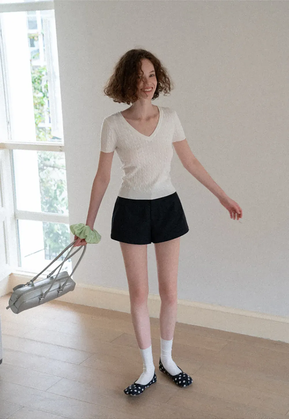 High Waist Tailored Shorts with Front Pocket