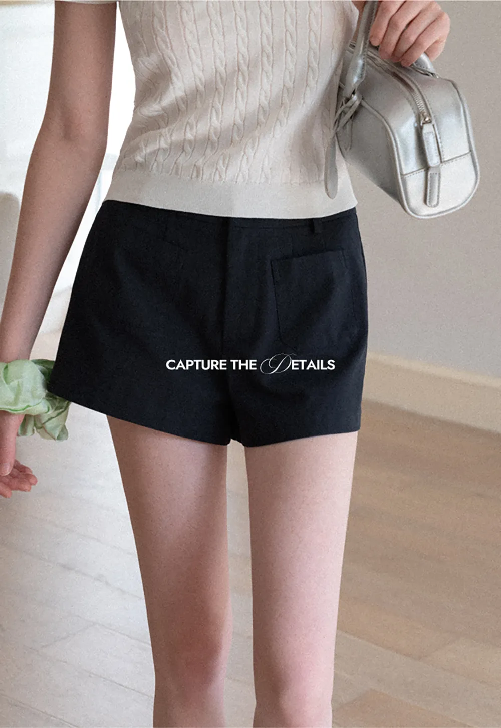 High Waist Tailored Shorts with Front Pocket