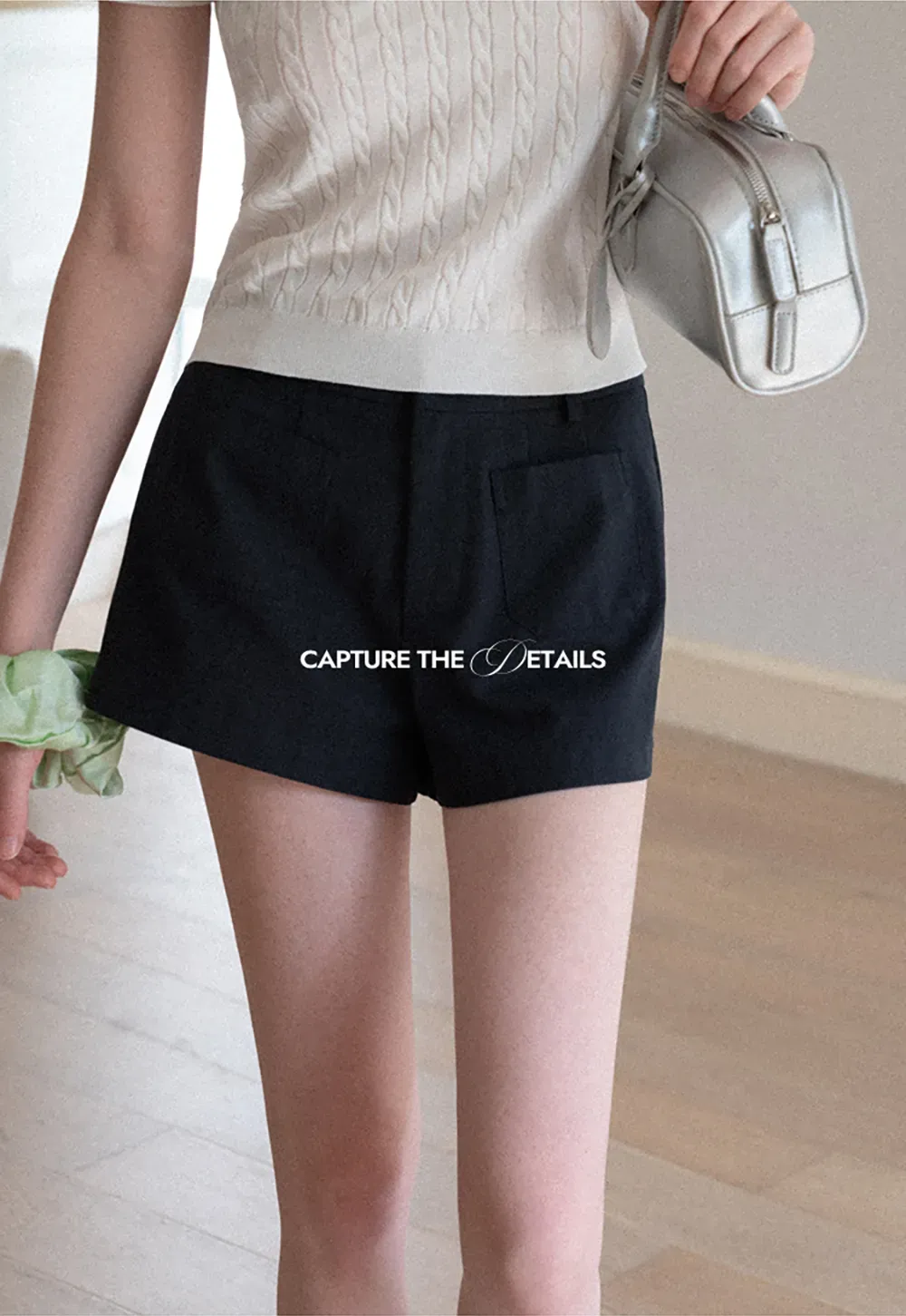 High Waist Tailored Shorts with Front Pocket