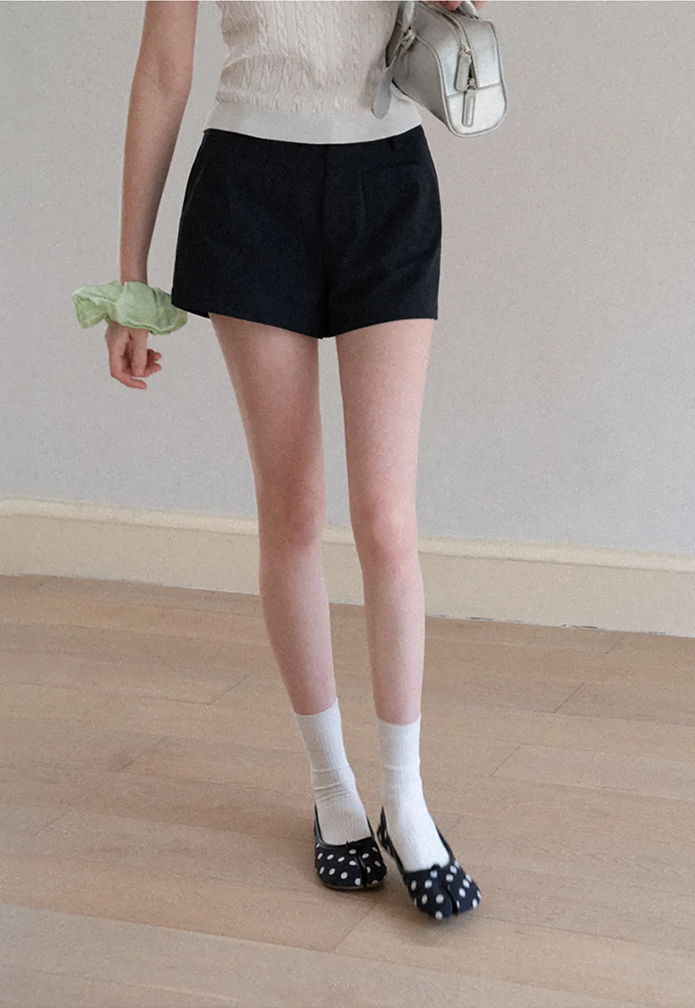 High Waist Tailored Shorts with Front Pocket