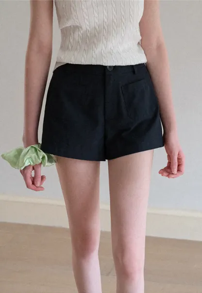 High Waist Tailored Shorts with Front Pocket