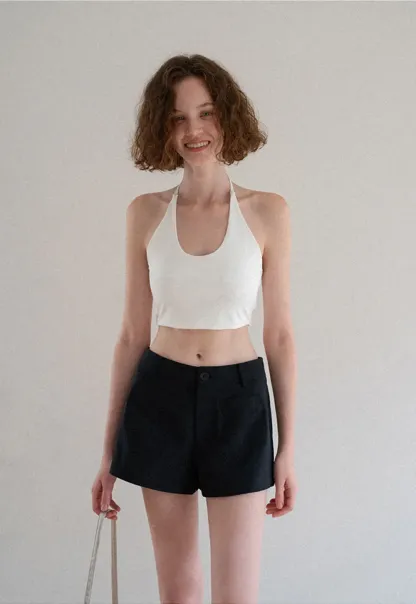 High Waist Tailored Shorts with Front Pocket