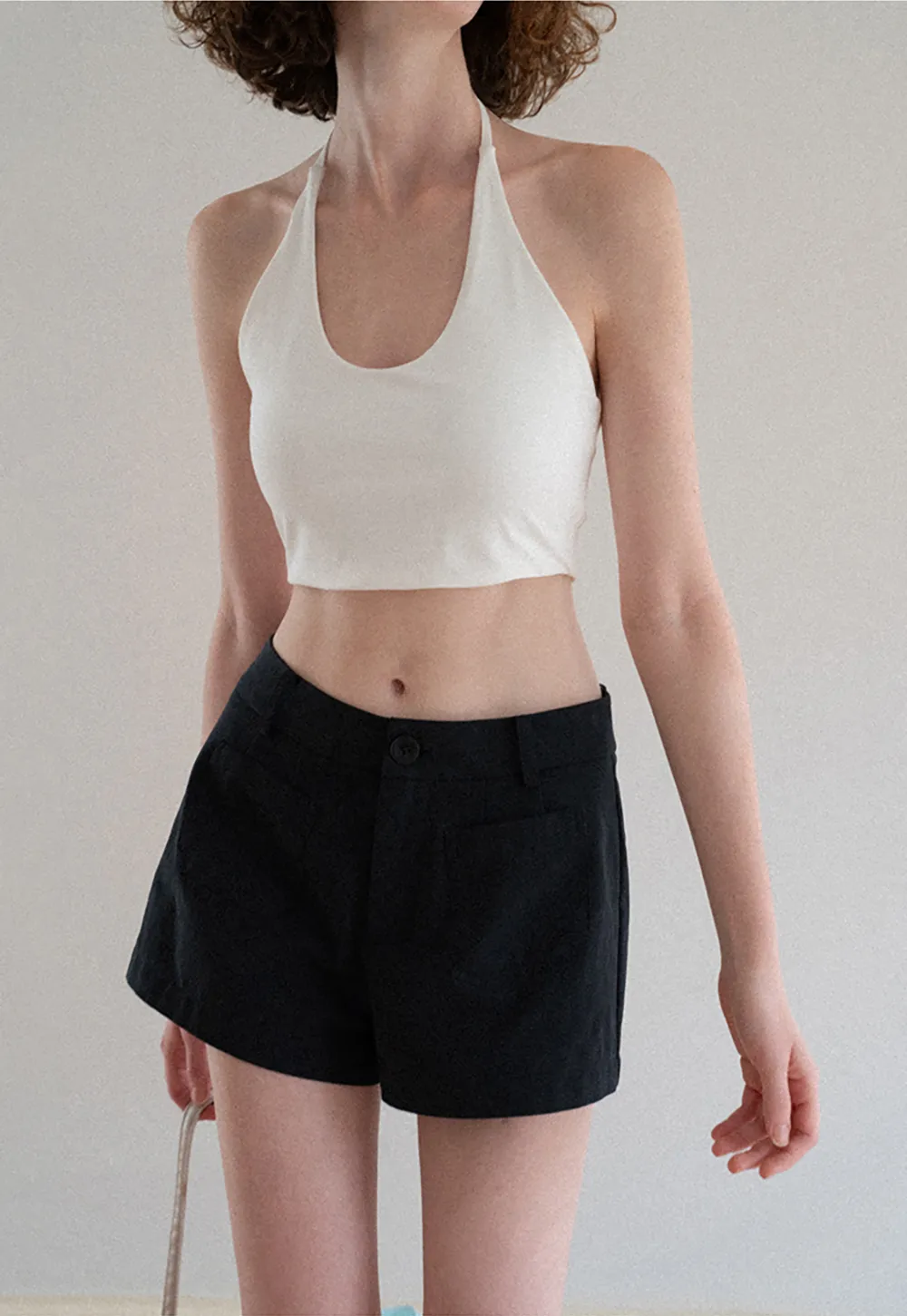 High Waist Tailored Shorts with Front Pocket