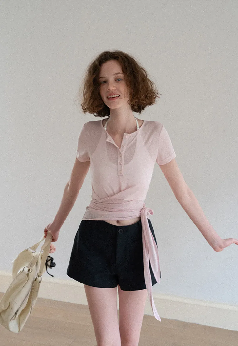 High Waist Tailored Shorts with Front Pocket