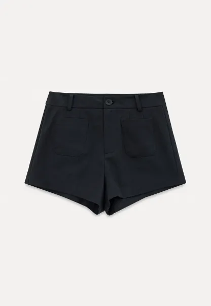 High Waist Tailored Shorts with Front Pocket